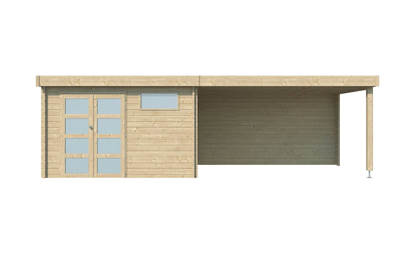 Woodlands Blokhut Modern met Overkapping en Dakisolatie - 755 x 295 cm - Afbeelding 1